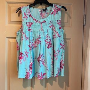 A.N.A. Floral Sleeveless Top - Pink and Blue, Size XXL Petite